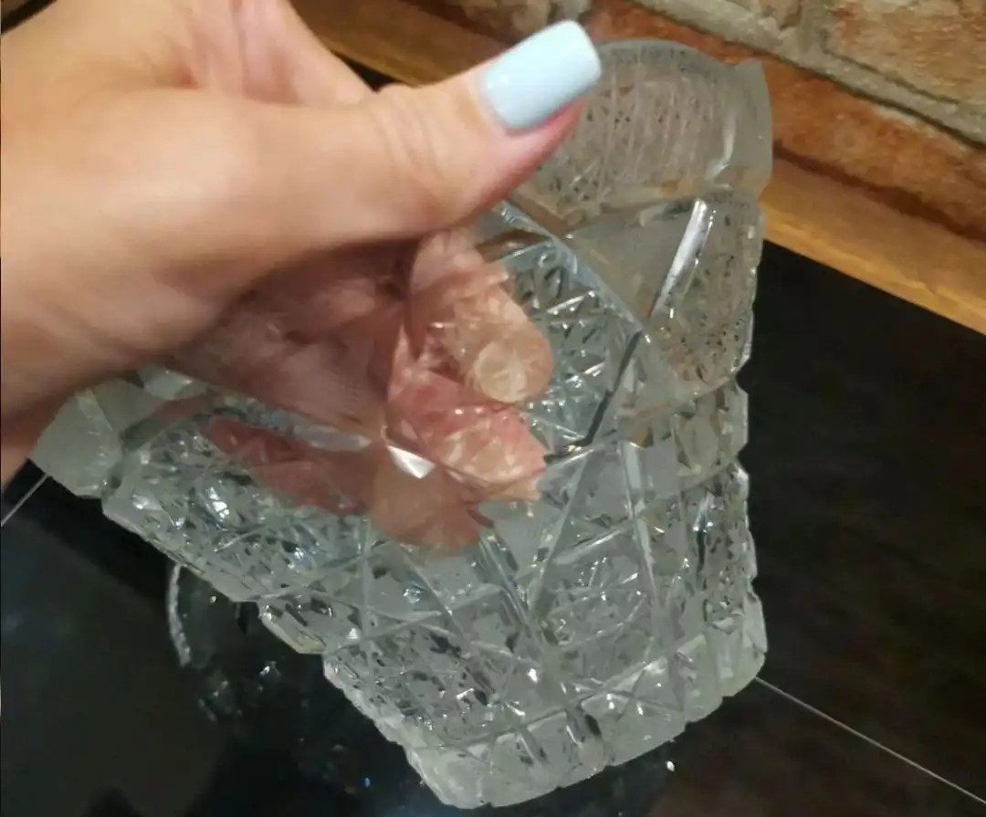 Винтажная хрустальная конфетница в виде цветка СССР