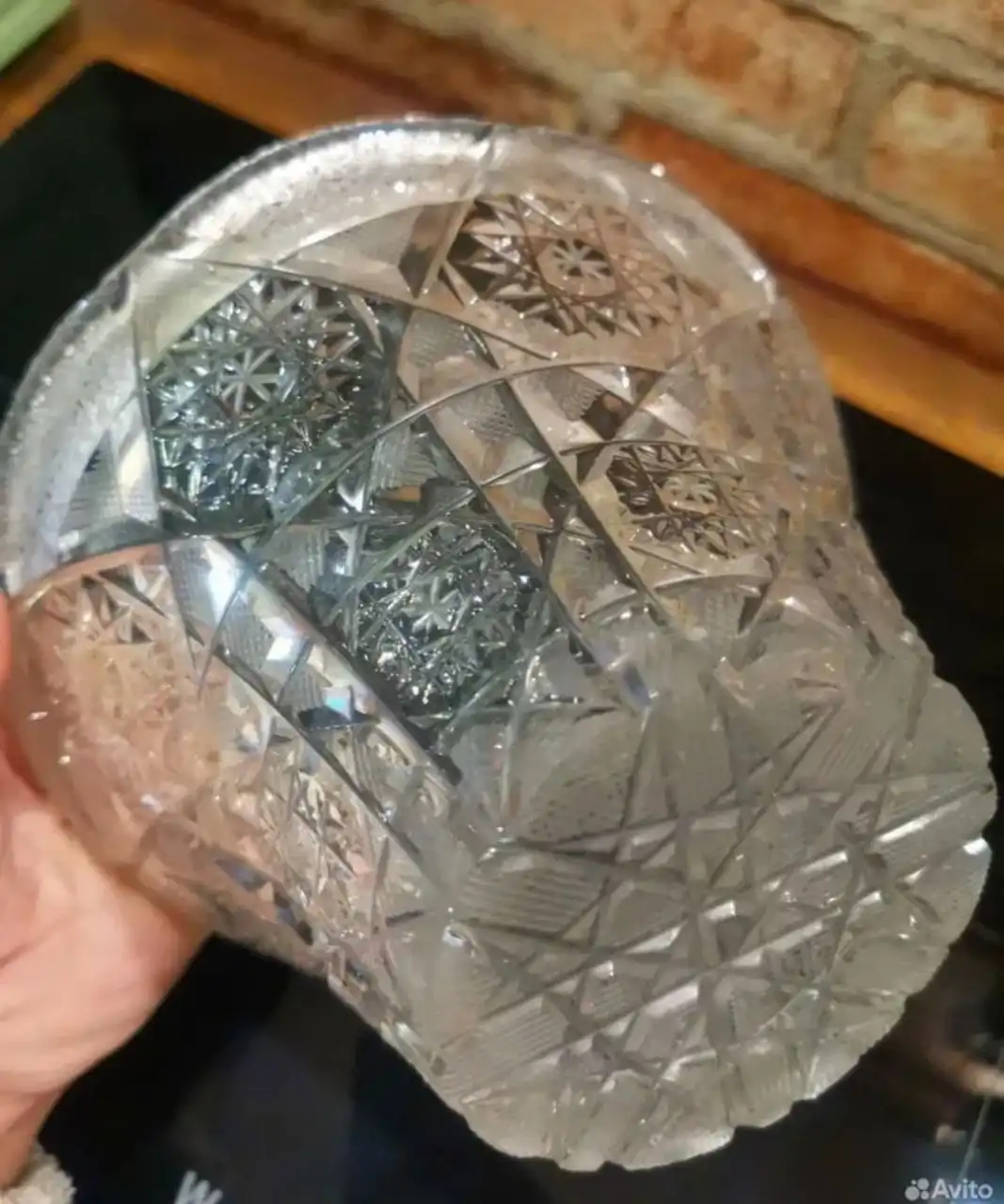 Винтажная хрустальная конфетница в виде цветка СССР