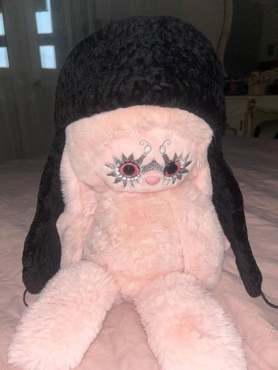 Ушанка детская кожаная с натуральным мехом