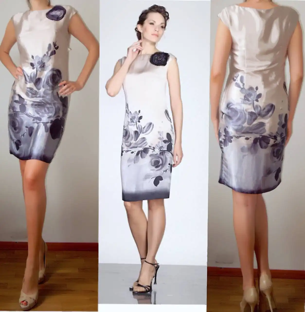 Шелковое платье Noche Mio с дымчатым принтом