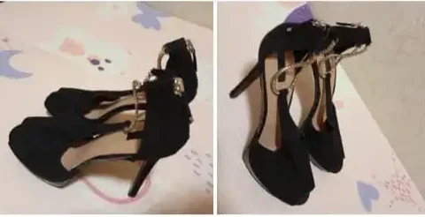Вечерние босоножки на каблуке 40 размер черные - Одежда в Москва