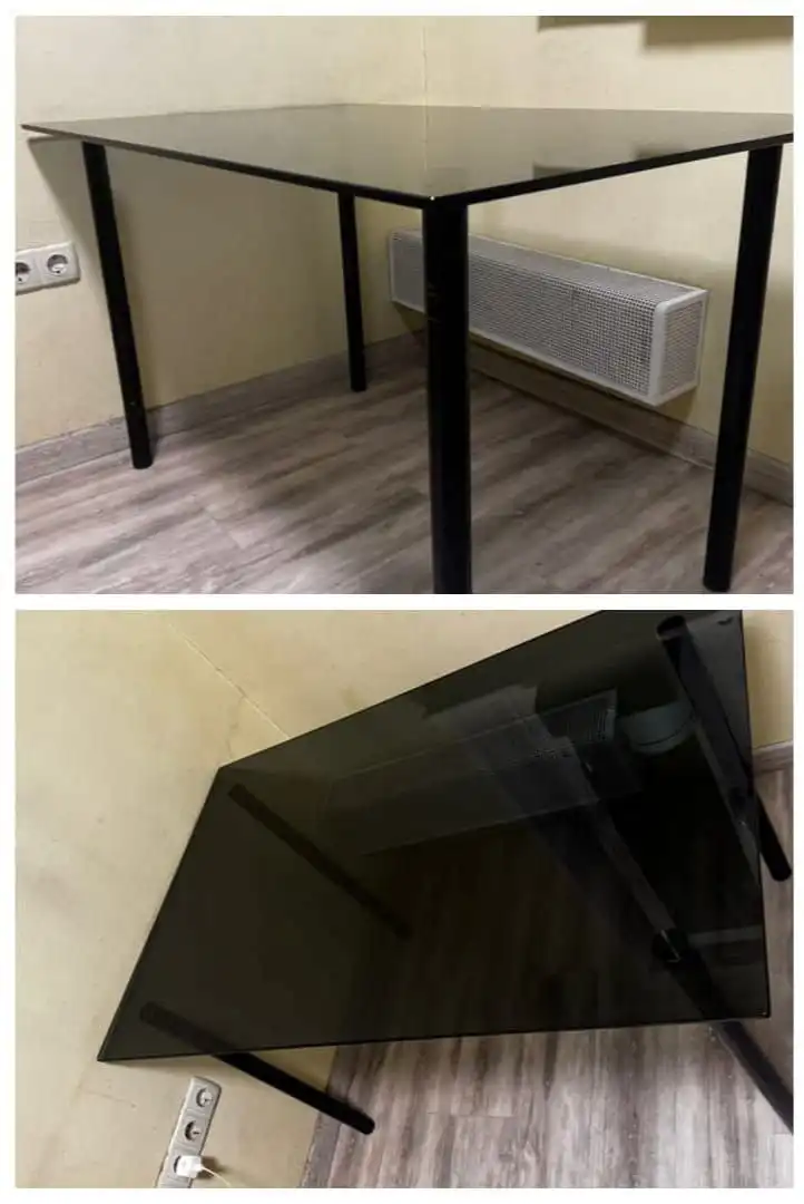 Стол стеклянный черный ИКЕА 118x75