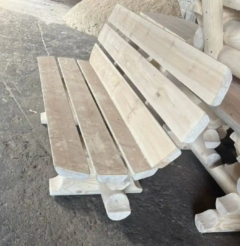 Столы и лавки из оцилиндрованного бревна, садовая мебель - Садовая мебель (Для дома и дачи) в Красногорск