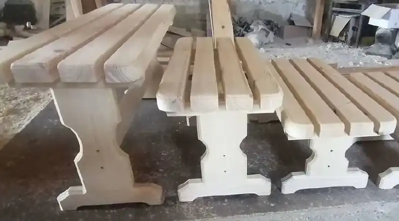 Столы и лавки из оцилиндрованного бревна, садовая мебель - Садовая мебель (Для дома и дачи) в Красногорск