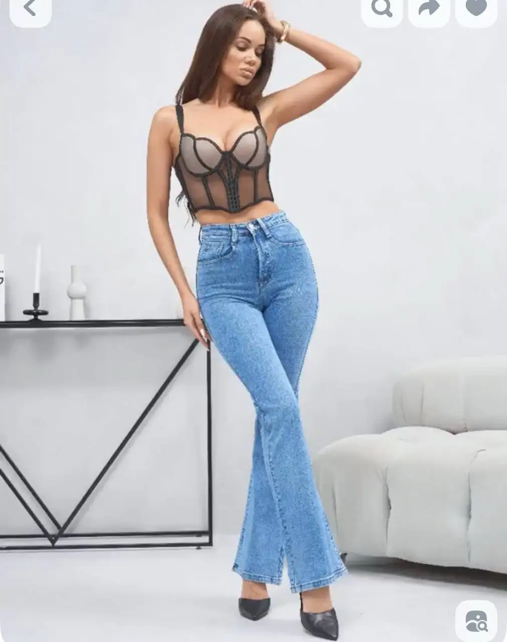 Джинсы женские новые клёш от колена - Женская одежда (Одежда) в Красногорск