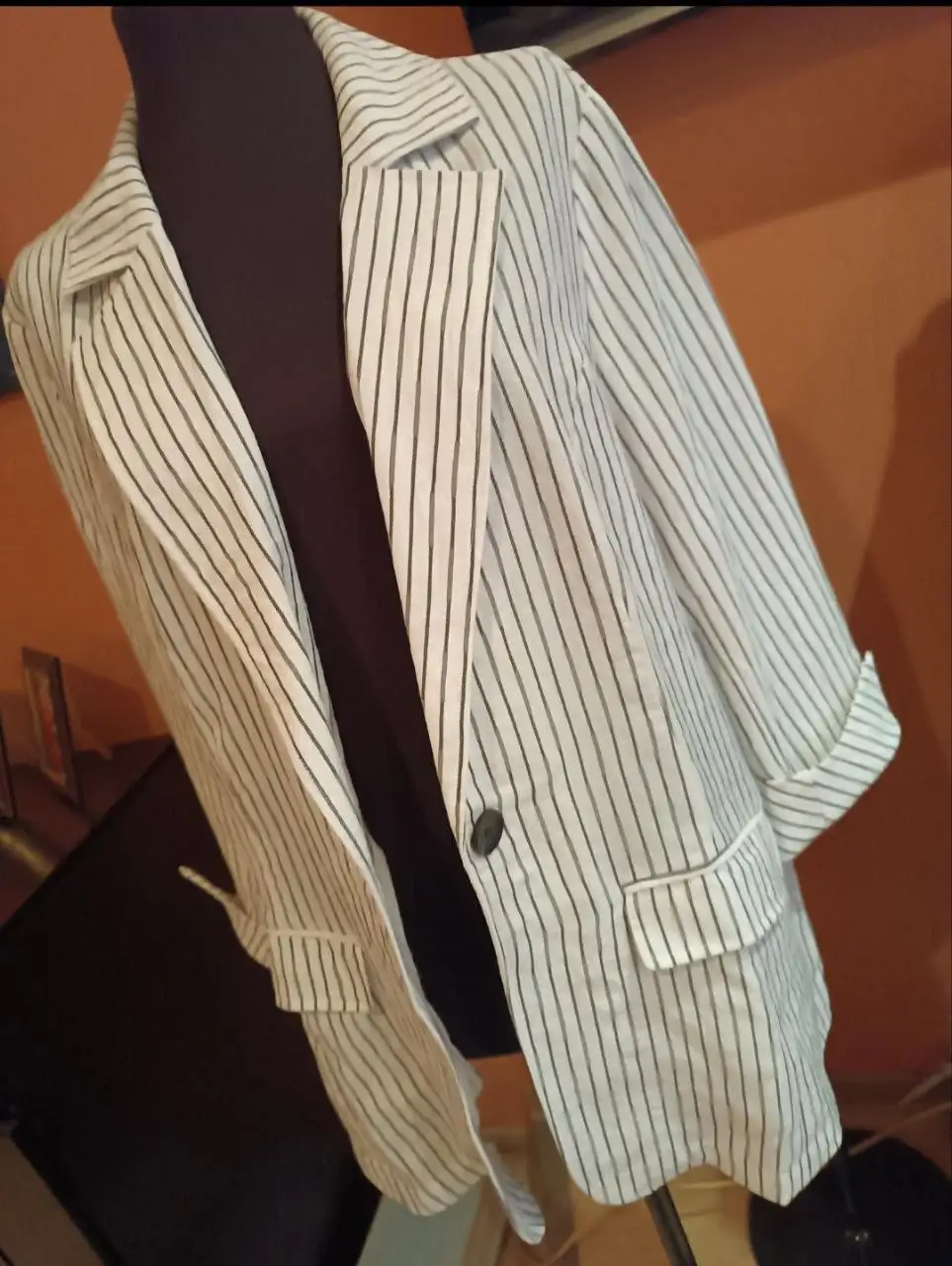 Летний женский жакет Black Pepper белый в полоску - Женская одежда (Одежда) в Красногорск