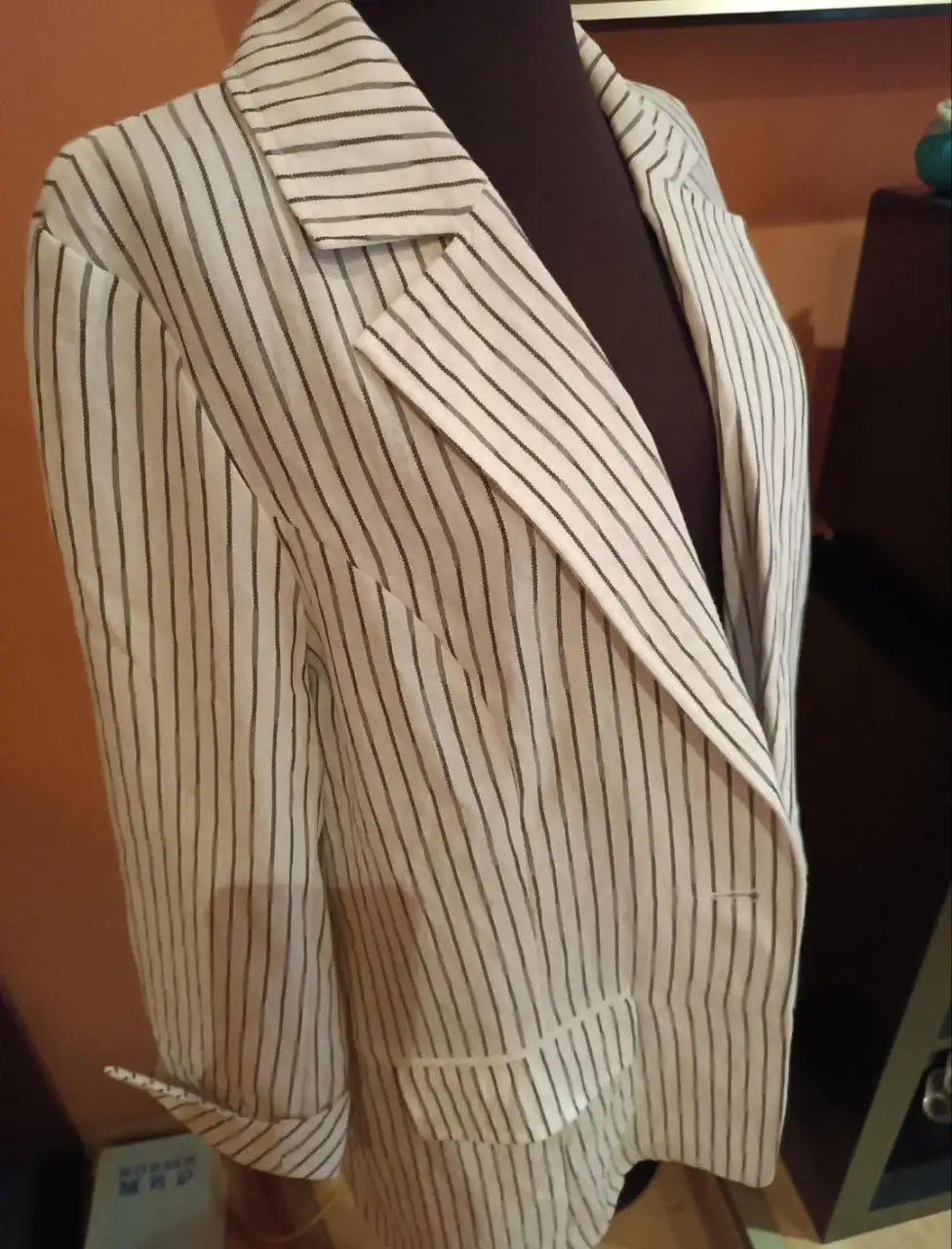 Летний женский жакет Black Pepper белый в полоску - Женская одежда (Одежда) в Красногорск