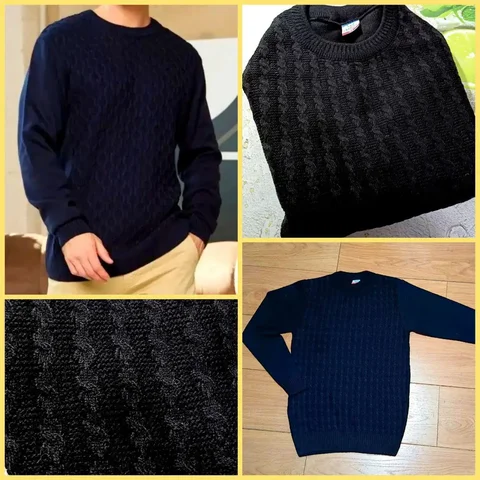 Мужской вязаный свитер черного цвета размер 42 - Рабочая одежда в Красногорск