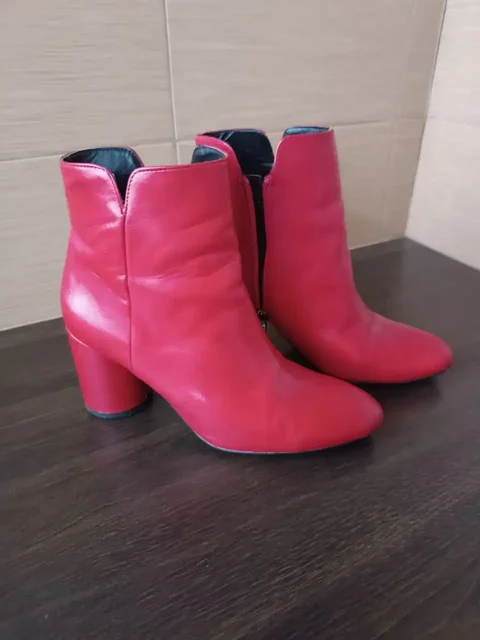 Ботильоны Bershka кожаные красные 37.5-38 - частное объявление в Красногорск