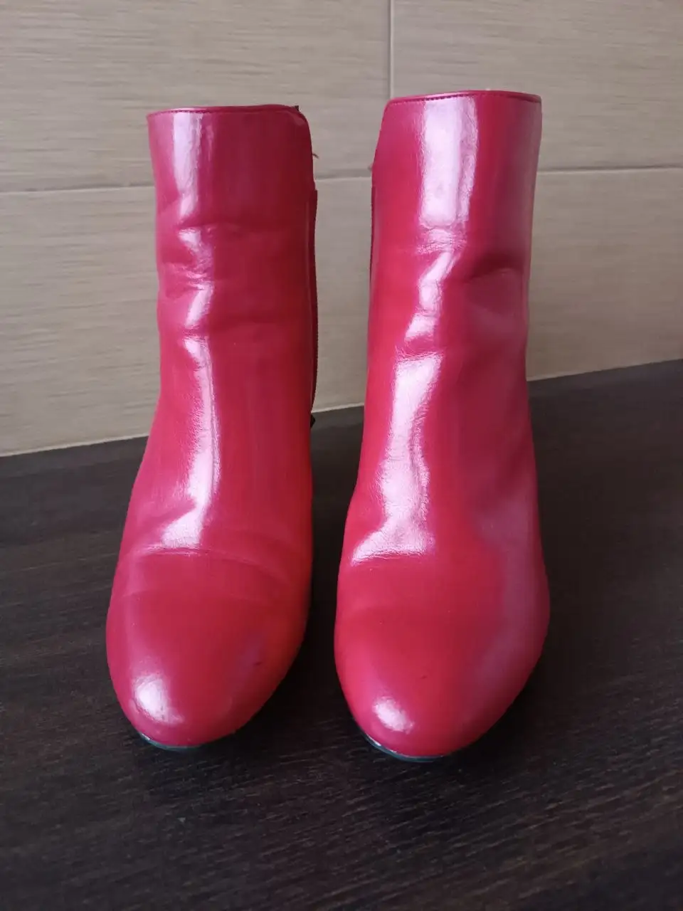 Ботильоны Bershka кожаные красные 37.5-38 - Обувь (Одежда) в Красногорск