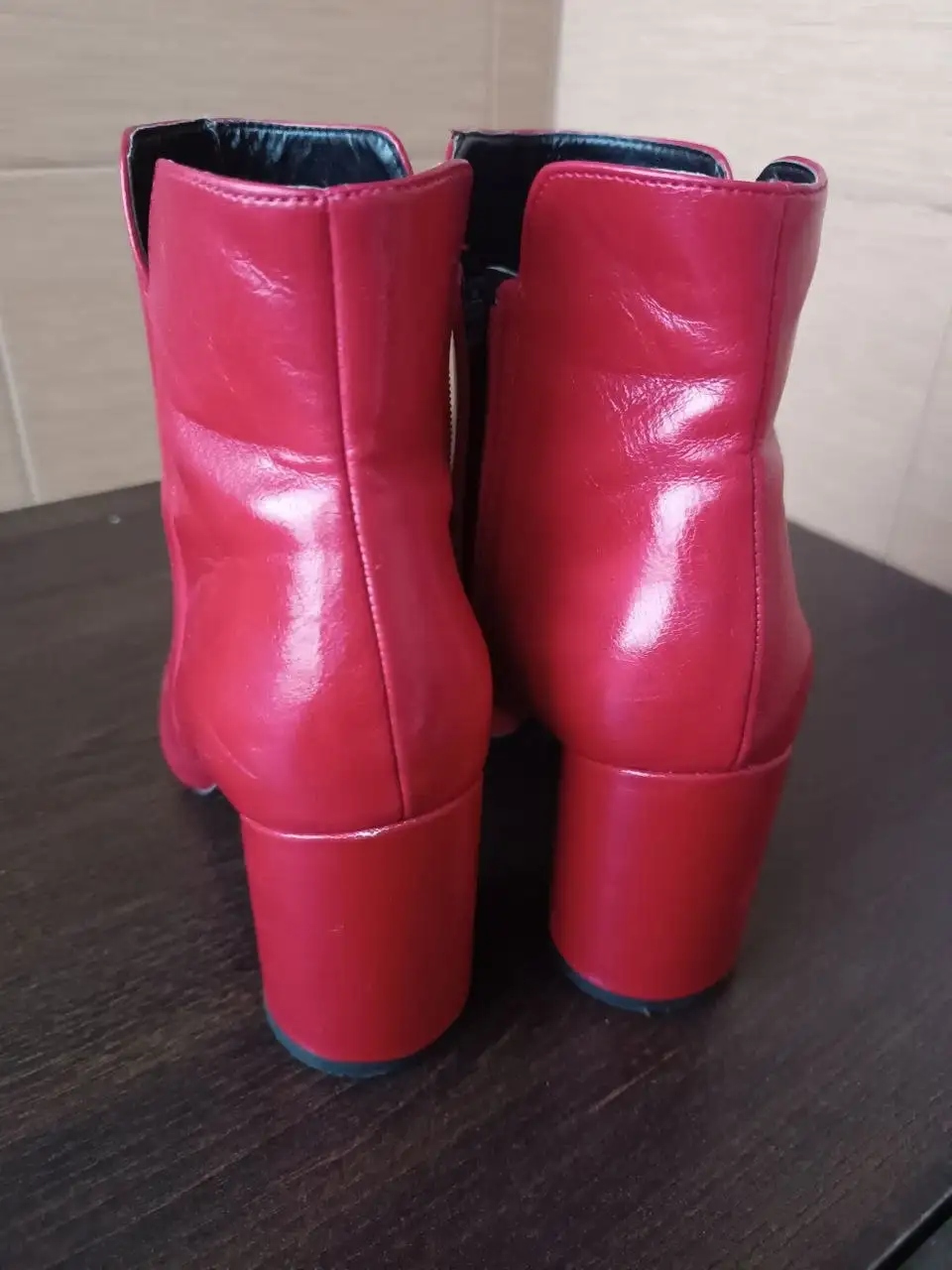 Ботильоны Bershka кожаные красные 37.5-38 - Обувь (Одежда) в Красногорск