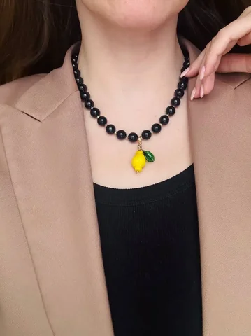 Подвеска с лимоном и колье из обсидиана - Пылесосы в Красногорск