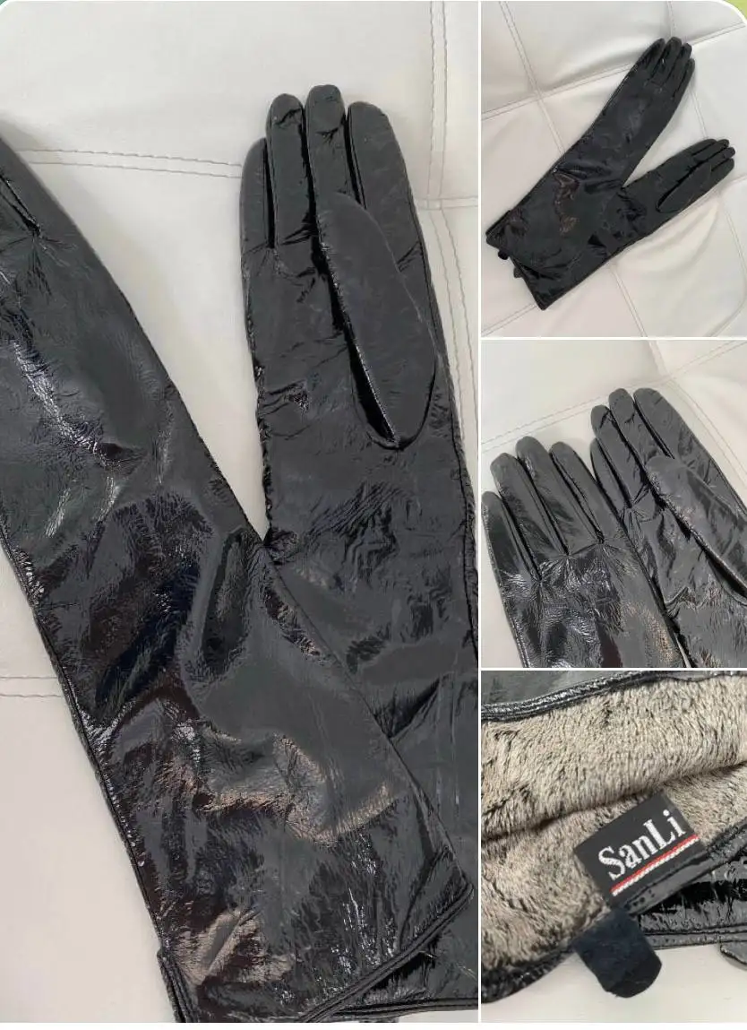 Перчатки из натуральной лакированной кожи новые - Аксессуары (Одежда) в Красногорск