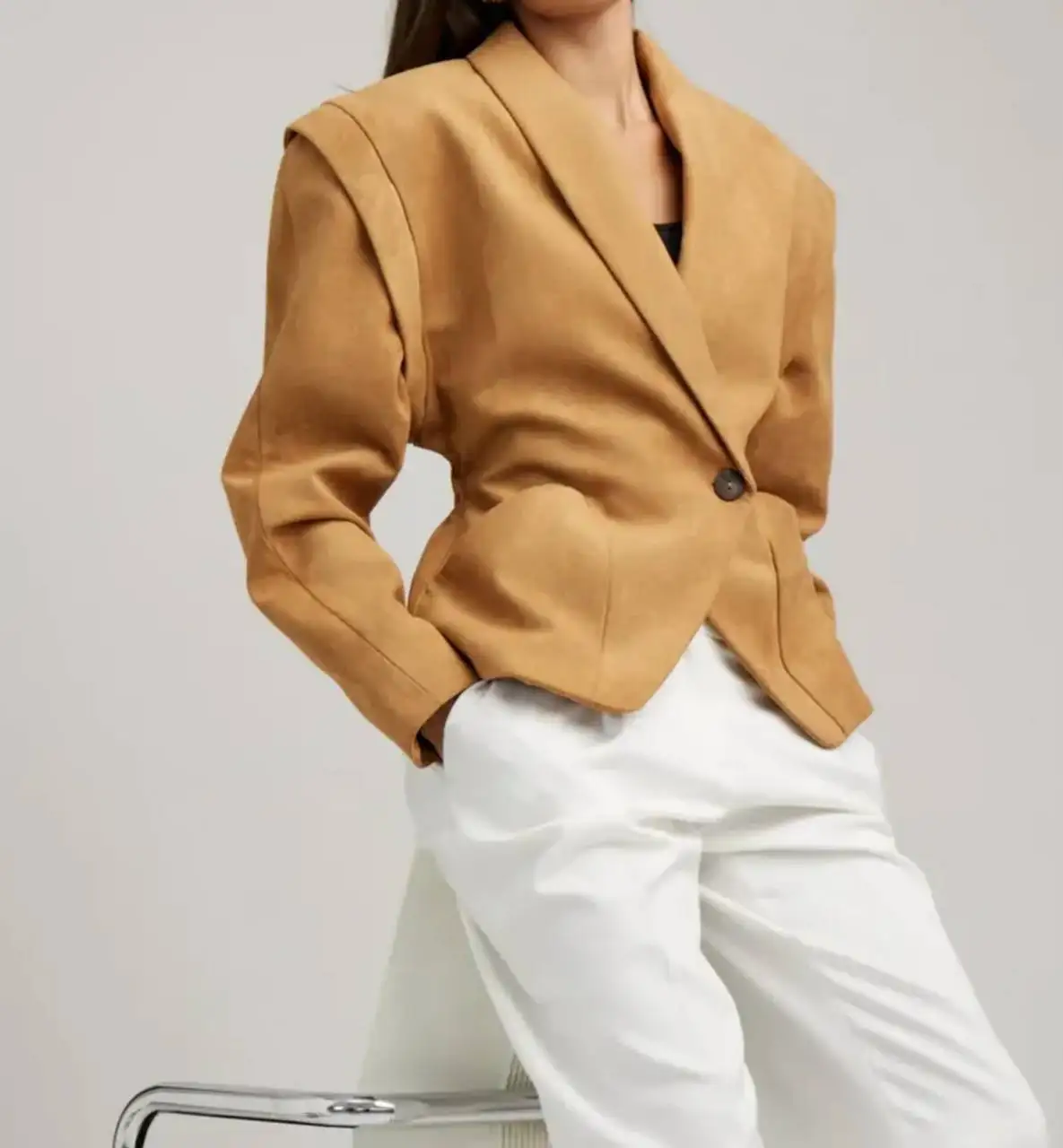 Жакет из премиум эко-замши размер 46/48 - Верхняя одежда (Одежда) в Красногорск