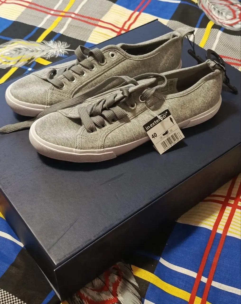 Серые кеды из хлопка размер 41 - Обувь (Одежда) в Красногорск