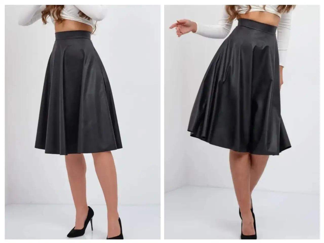 Юбка полусолнце из экокожи премиум класса - Юбки (Одежда) в Красногорск