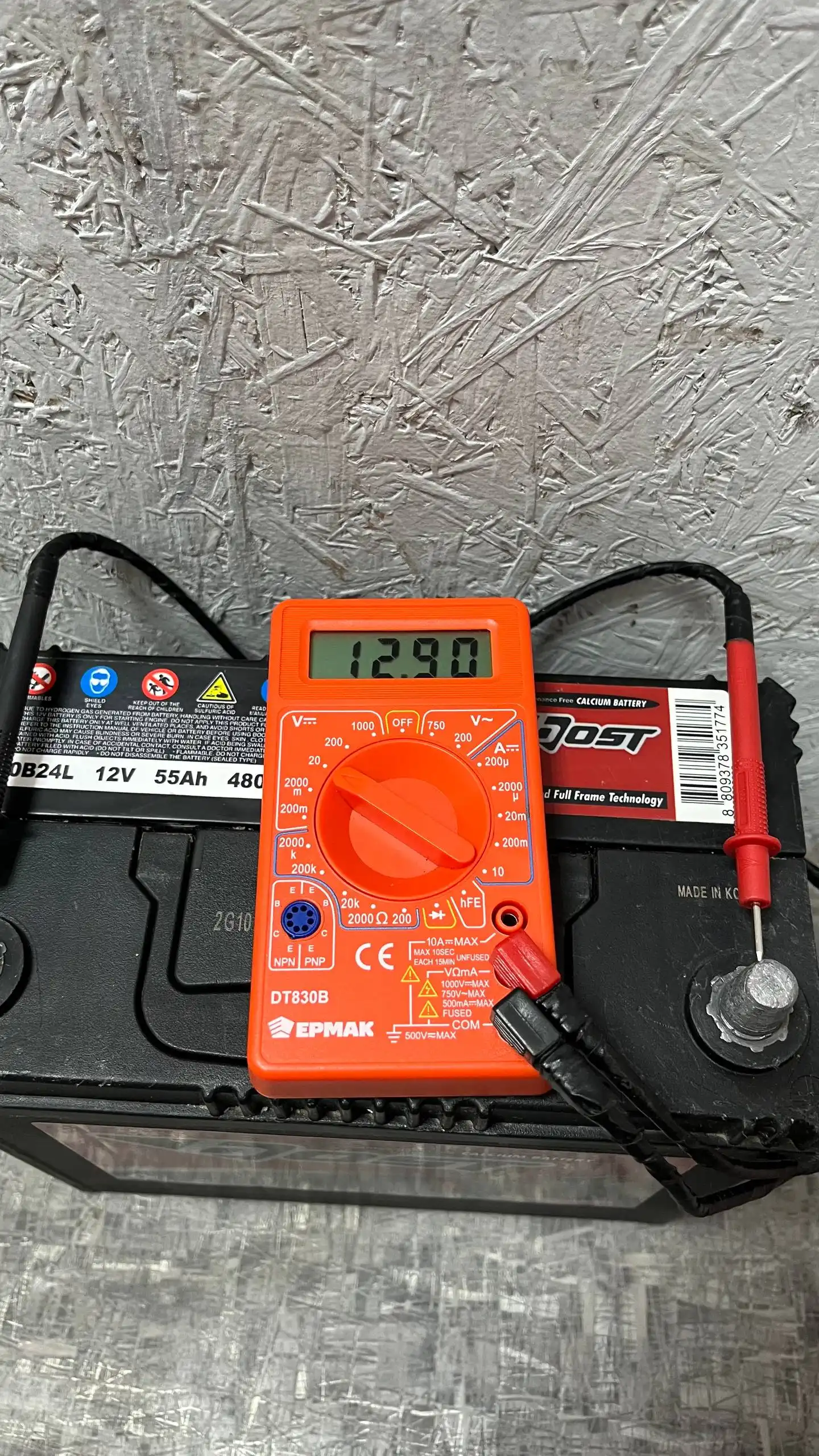 Аккумулятор Bost Korea B24L обратная полярность