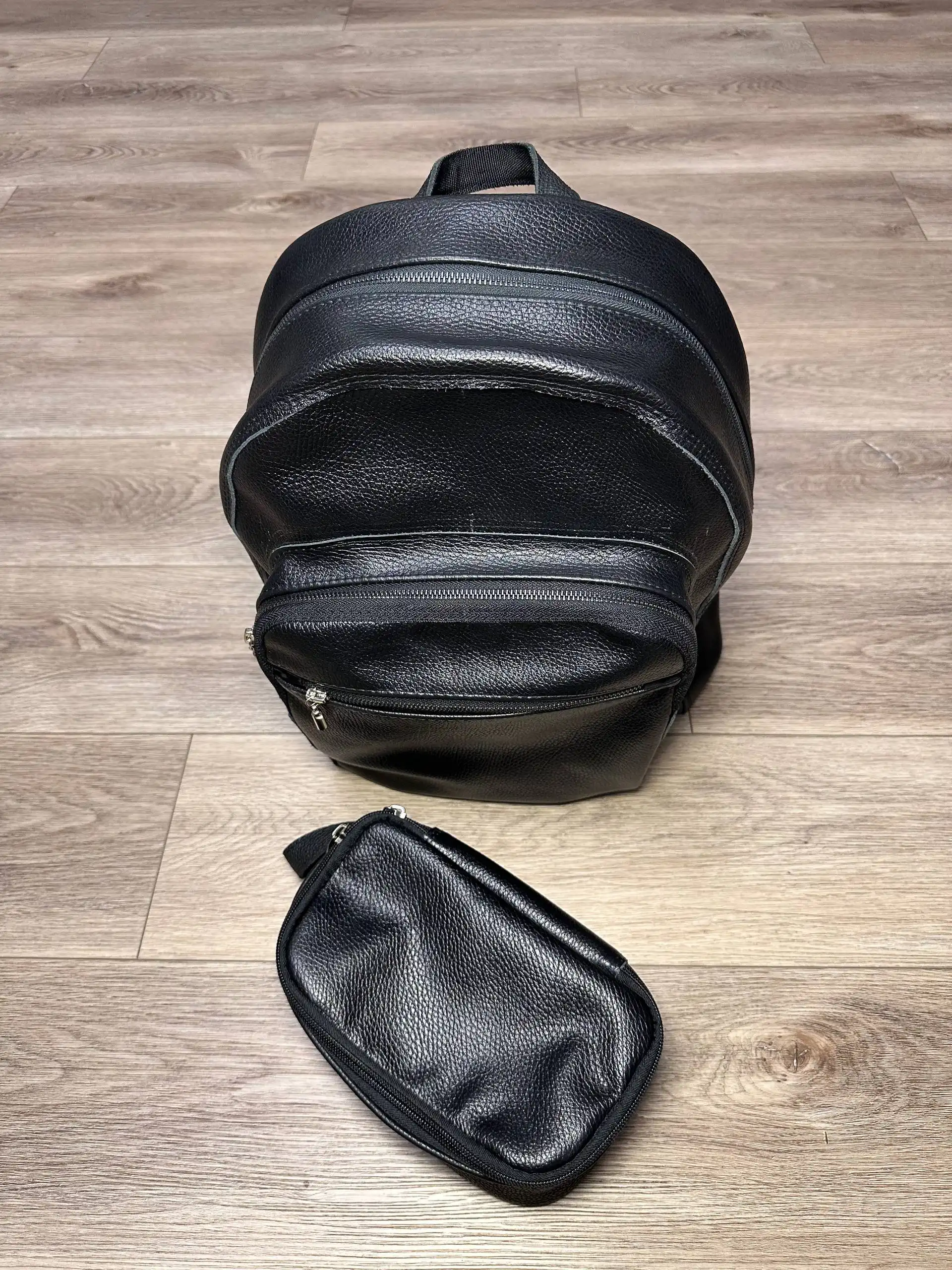 Мужской кожаный рюкзак с косметичкой - Рюкзаки (Одежда) в ИРКУТСК