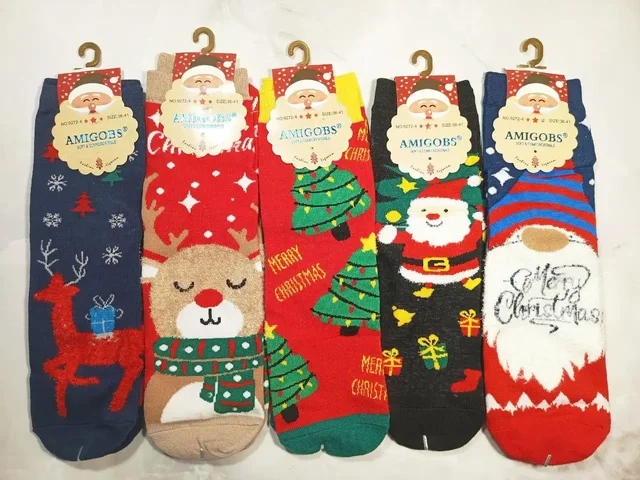 Новогодние женские носки 10 пар в упаковке - Одежда в Москва