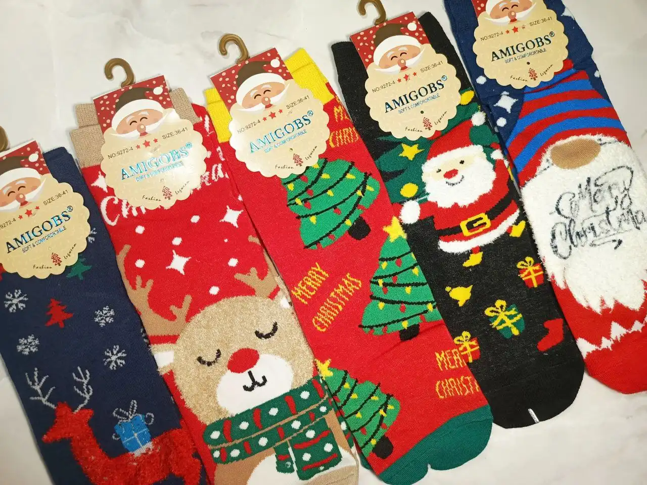 Новогодние женские носки 10 пар в упаковке