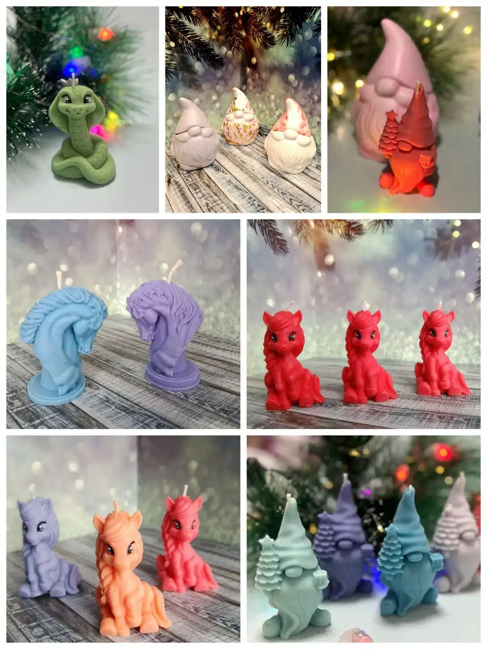 Новогодние свечи ручной работы из соевого воска