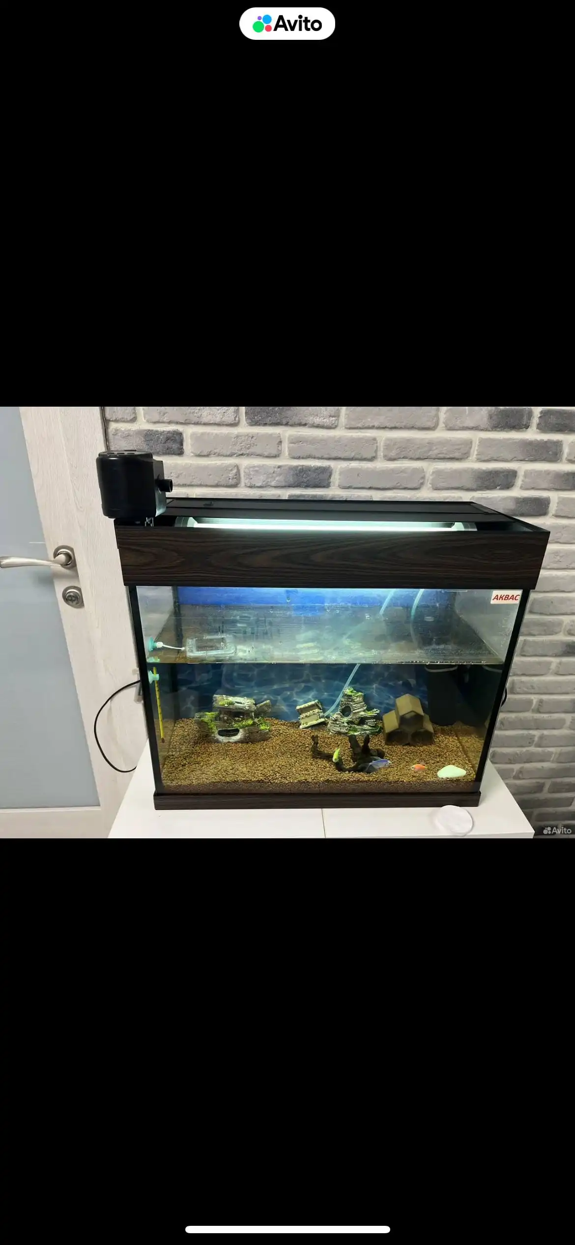 Продам аквариум 60л с фильтром и декором