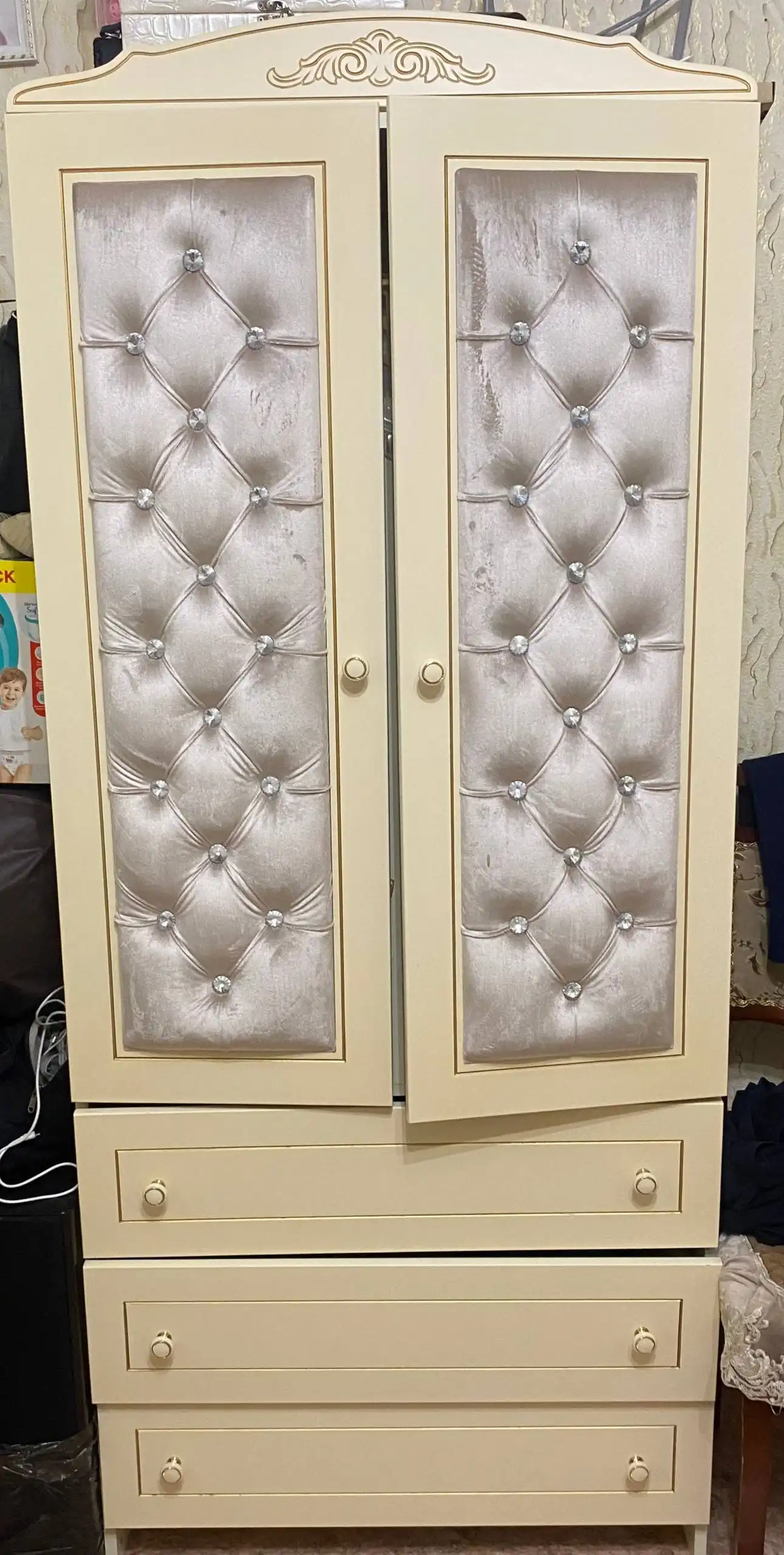 Детский шкаф с штангами и ящиками