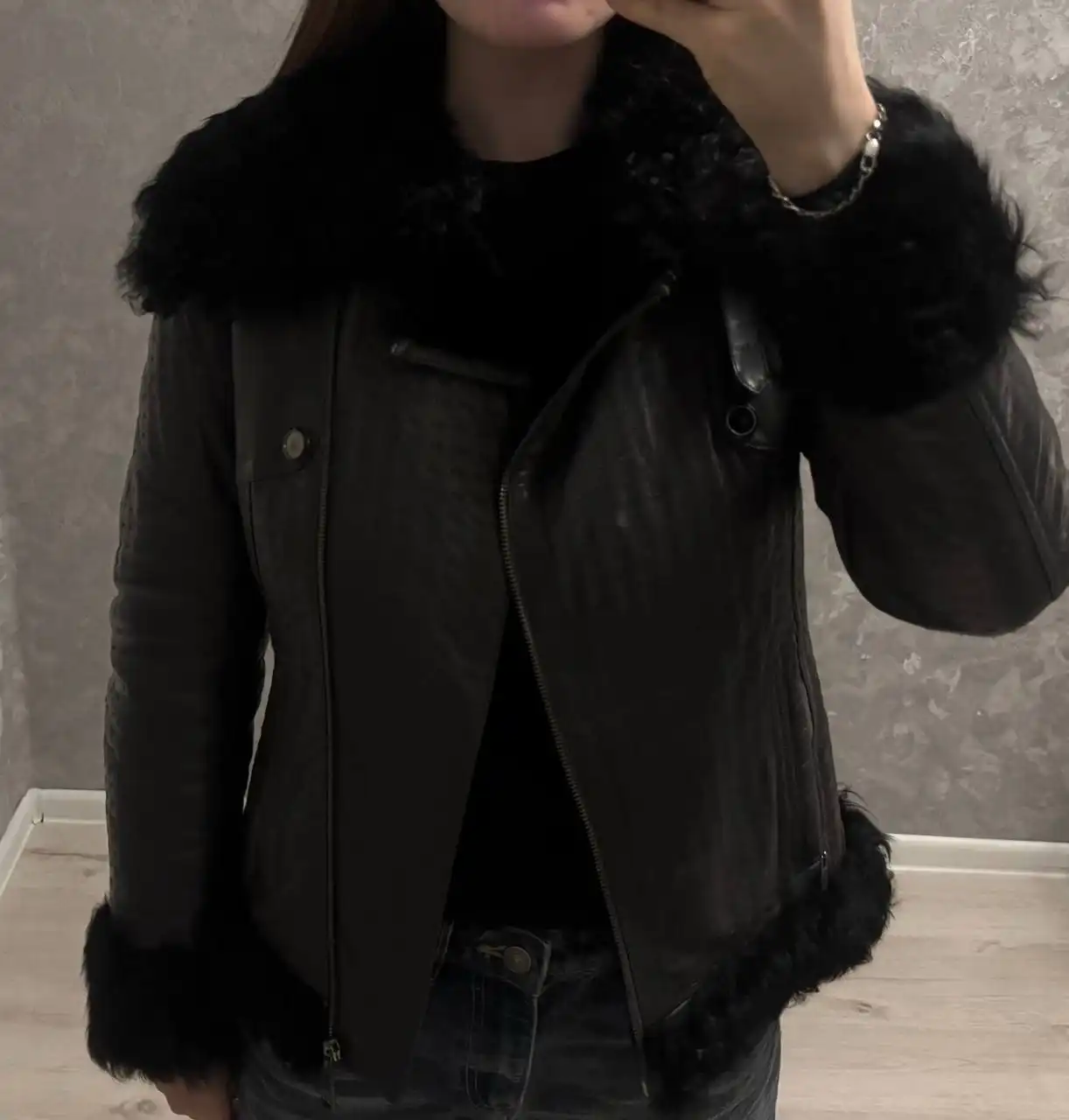 Дубленка из натурального меха и кожи, размер 42 (XS-S) - Верхняя одежда (Одежда) в Москва