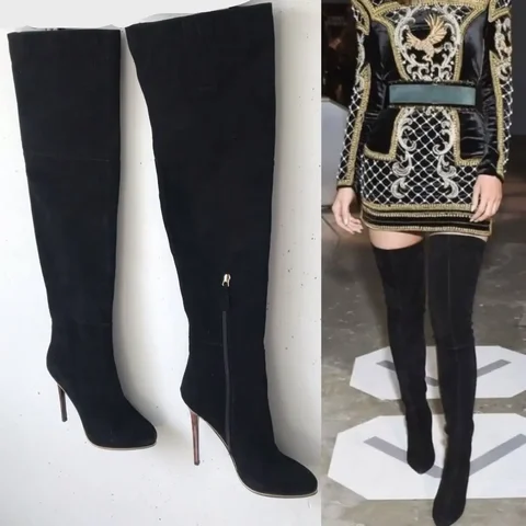 Замшевые ботфорты Balmain&HM - Брюки в Москва