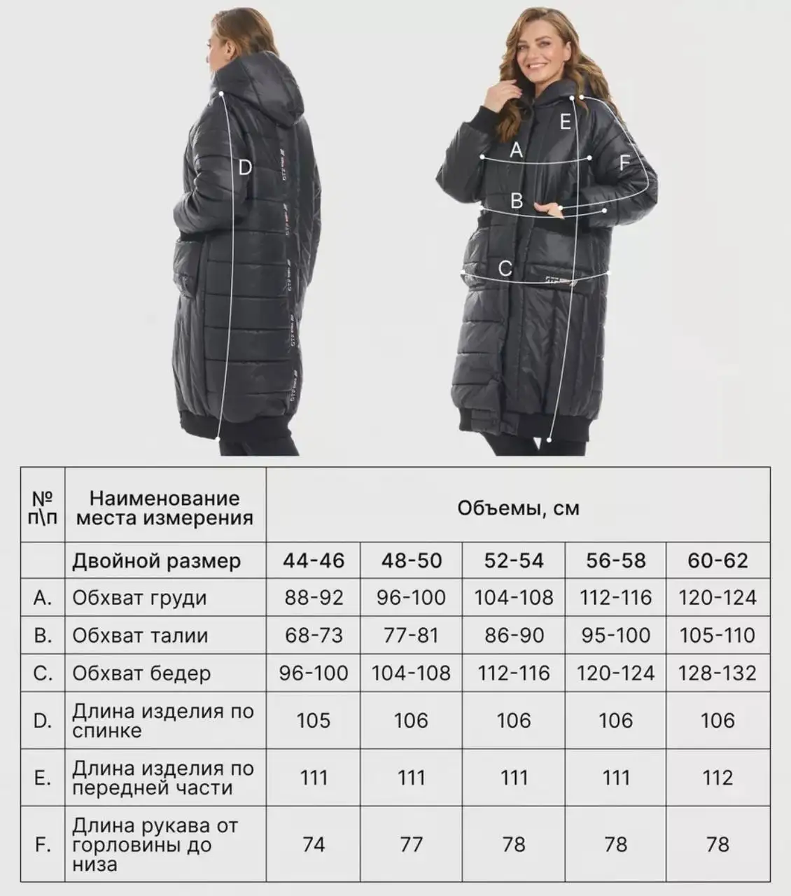 Стеганное женское пальто черного цвета, размер 5XL (60-62) - Верхняя одежда (Одежда) в Москва