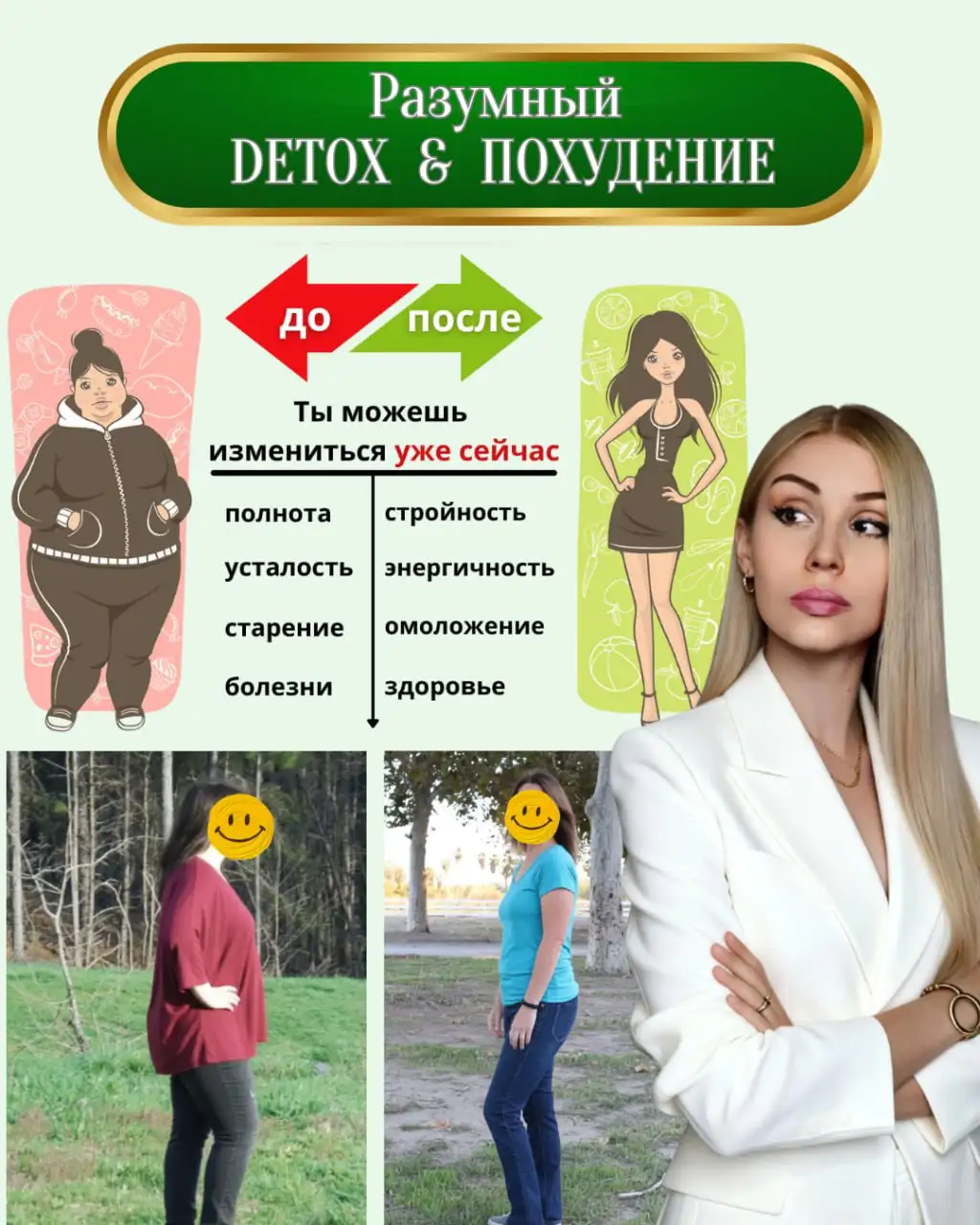 Похудение без диет и подсчета калорий с индивидуальным подходом - Консультации по питанию (Услуги) в Москва