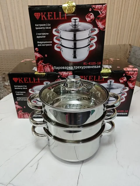 Пароварка-мантоварка Kelli трехуровневая - Для дома и дачи в Ярославль