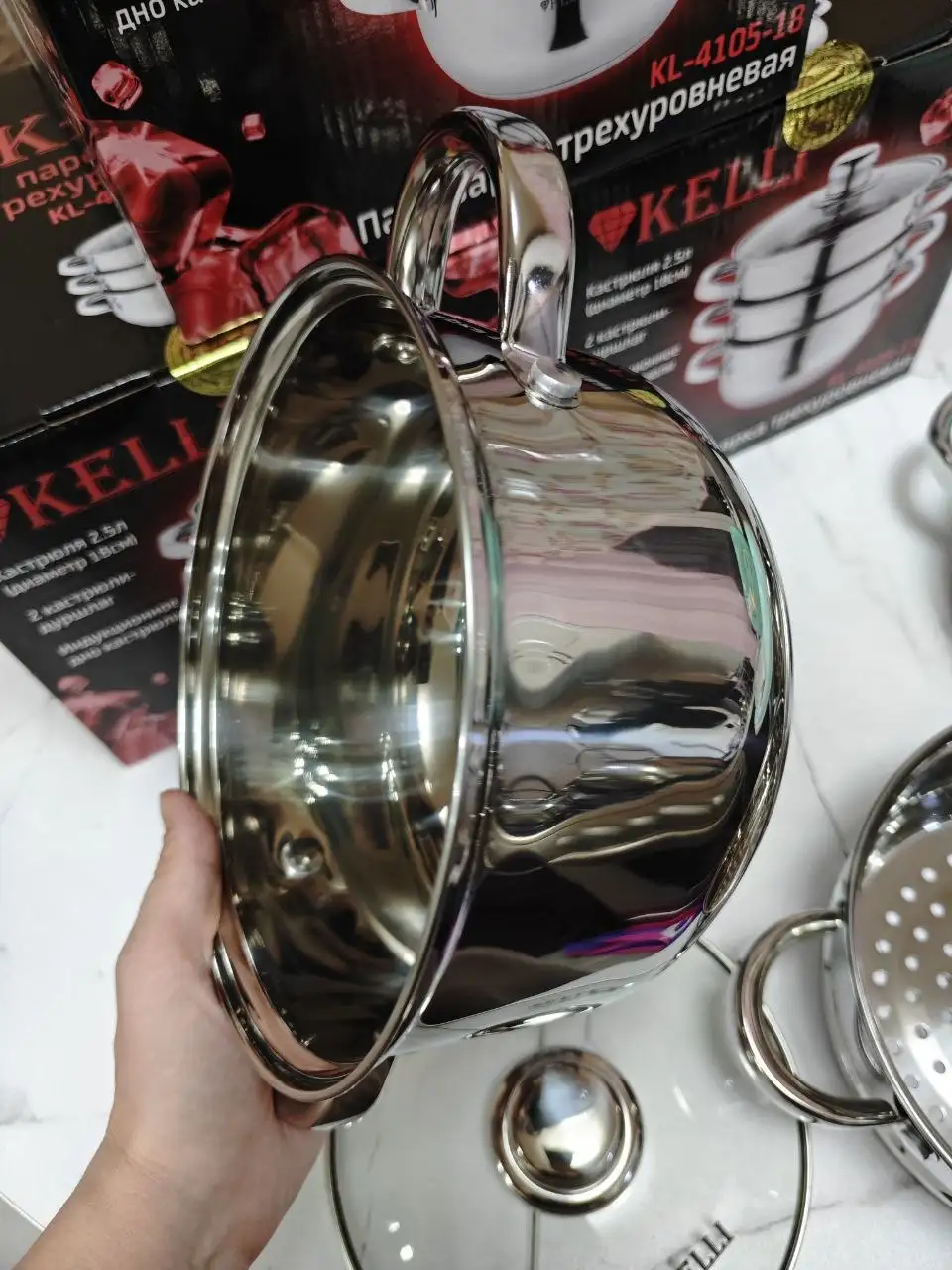 Пароварка-мантоварка Kelli трехуровневая - Кухонная техника (Для дома и дачи) в Ярославль