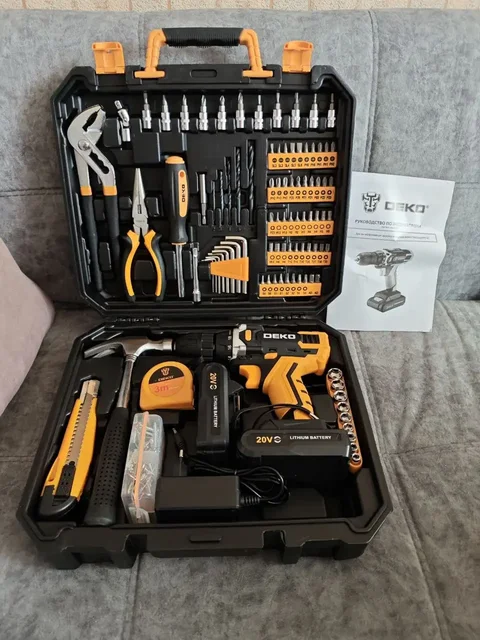 DEKO DKCD20FU-Li 20В аккумуляторная дрель-шуруповерт с комплектом - Телевизоры в Ярославль