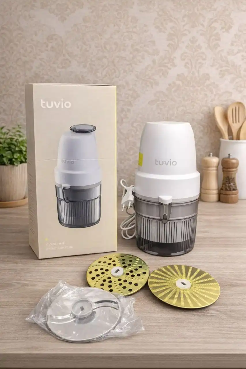 Овощерезка Tuvio TFP02 с насадками и соковыжималкой