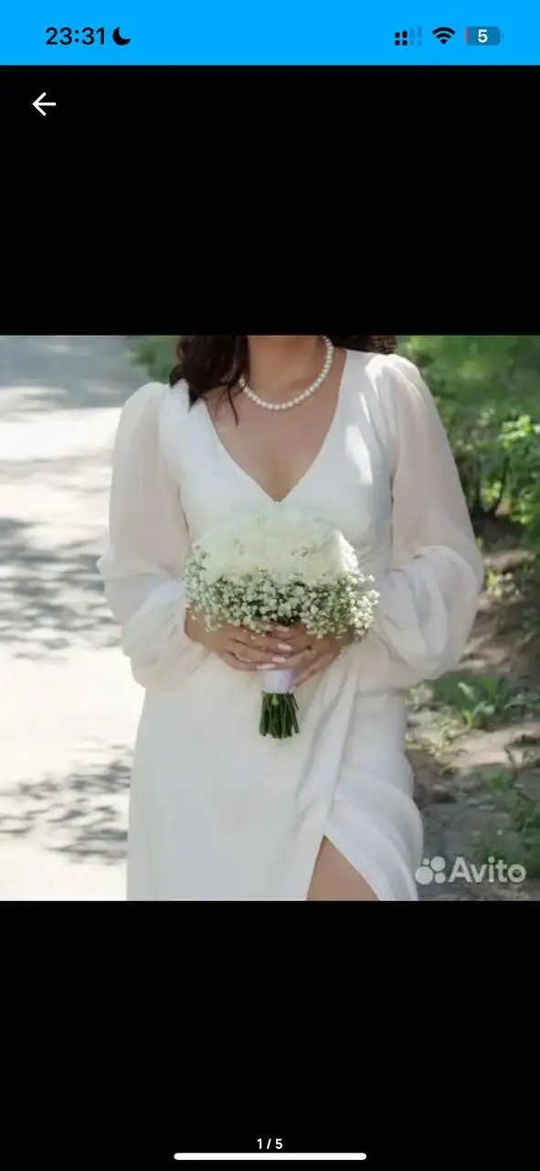 Продам свадебное платье молочного цвета, размер 44 - Свадебная одежда (Одежда) в Барнаул