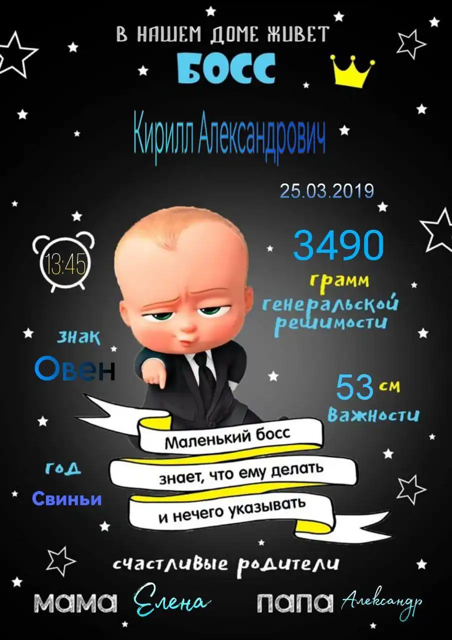 Детские метрики и постеры на заказ - Фотоуслуги (Услуги) в Ульяновск