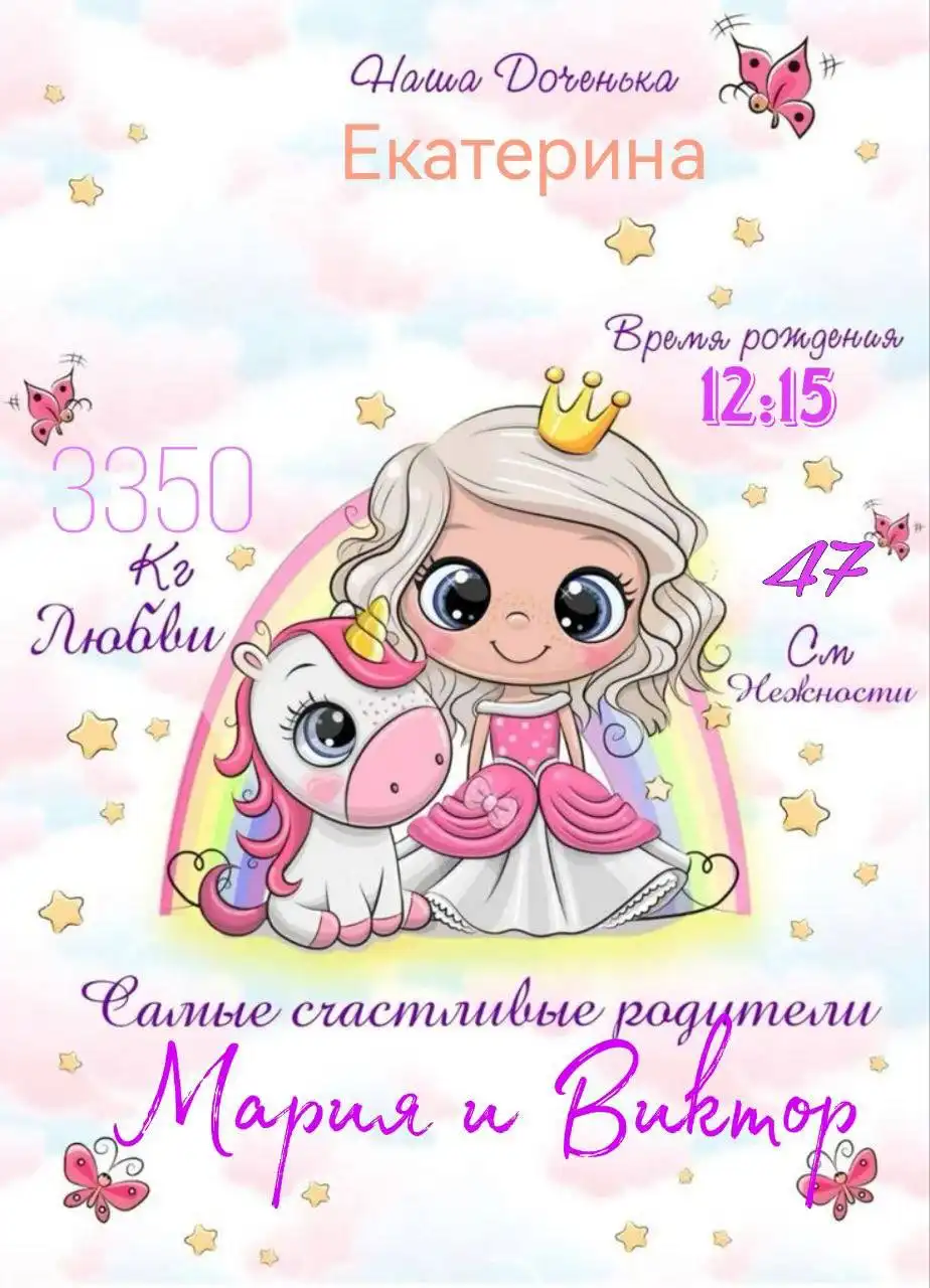 Детские метрики и постеры на заказ - Фотоуслуги (Услуги) в Ульяновск