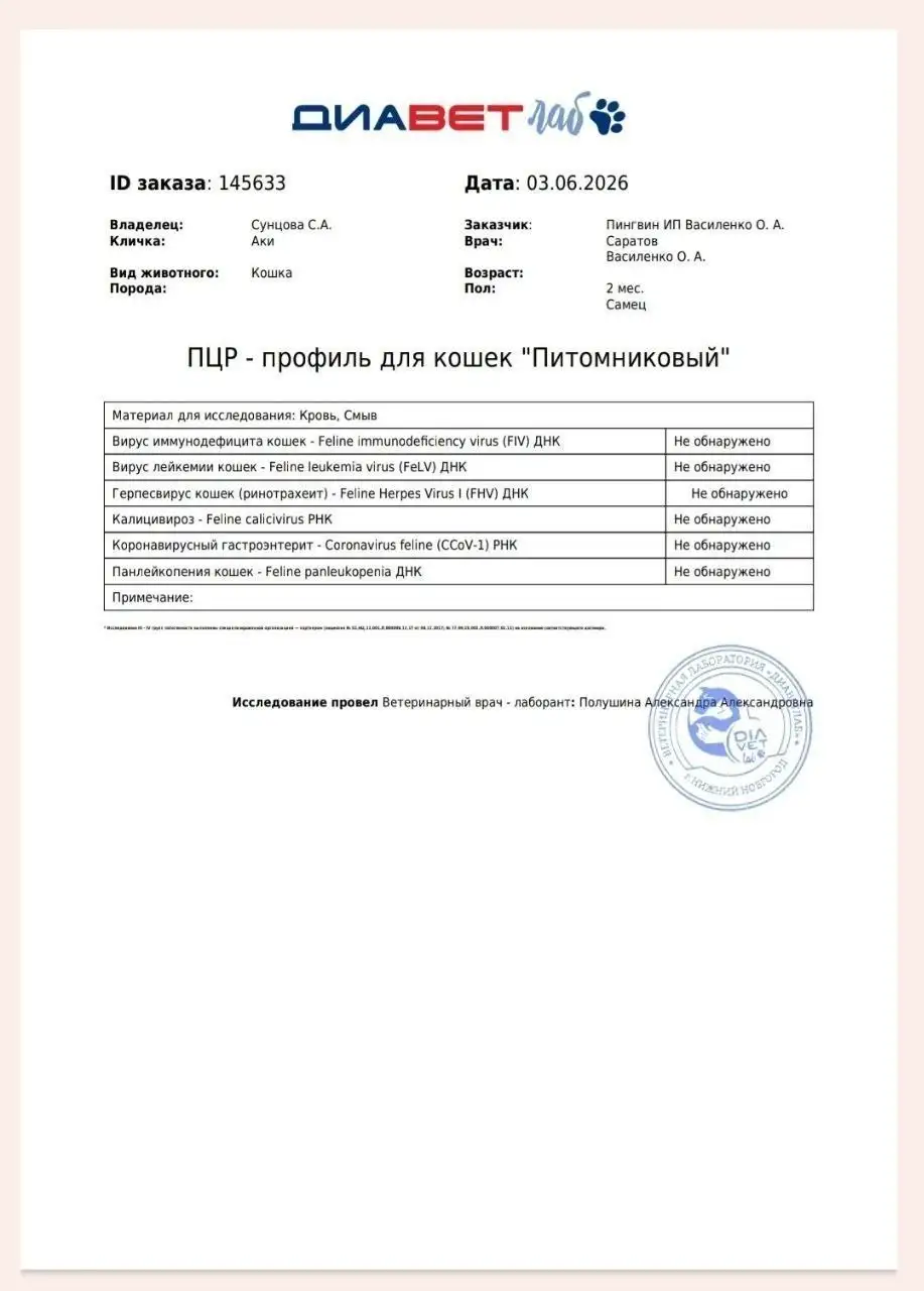Отчёт по сбору для животных - Животные в Саратов