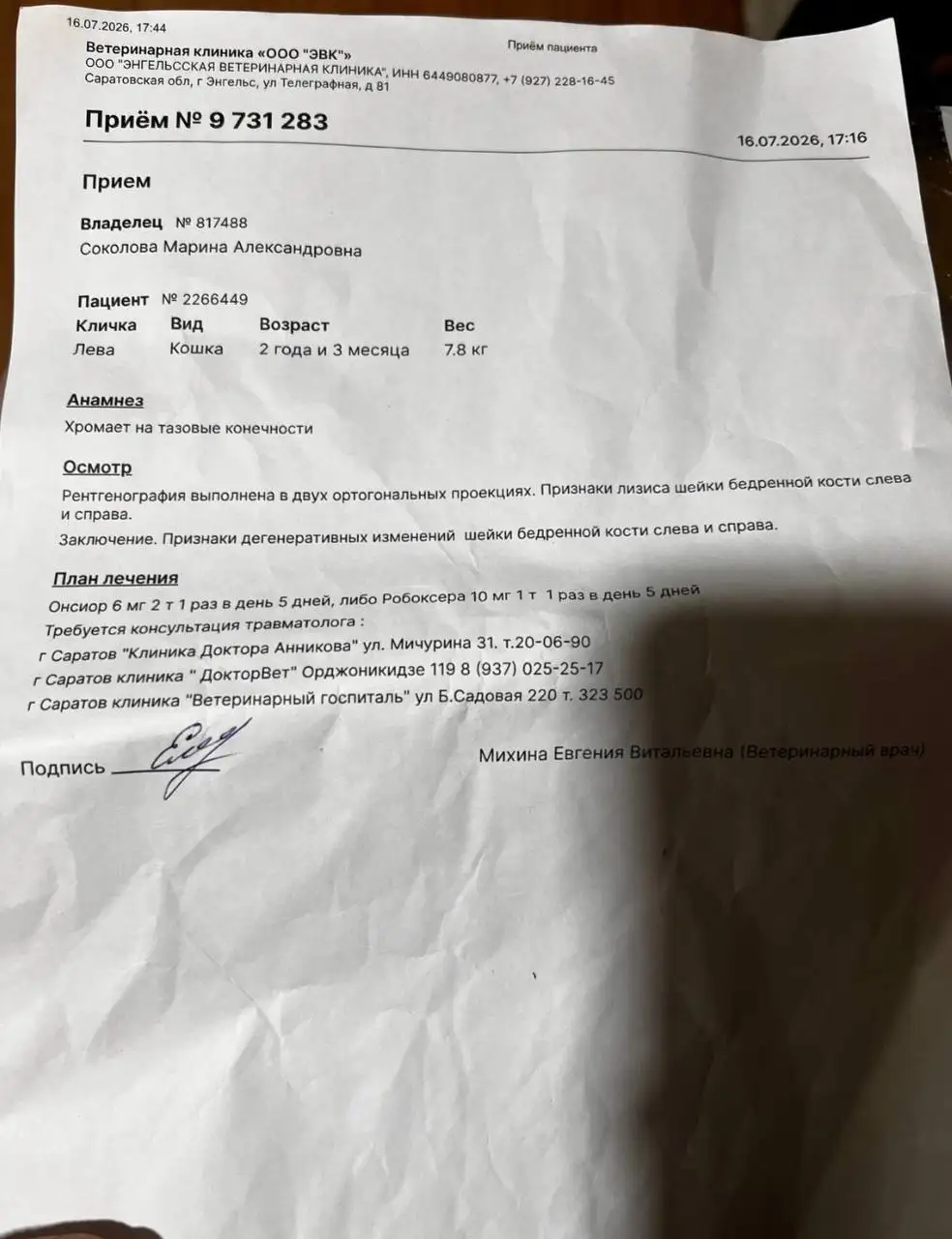Сбор на протезирование лапок Левушке - Ветеринарная помощь (Животные) в Самара